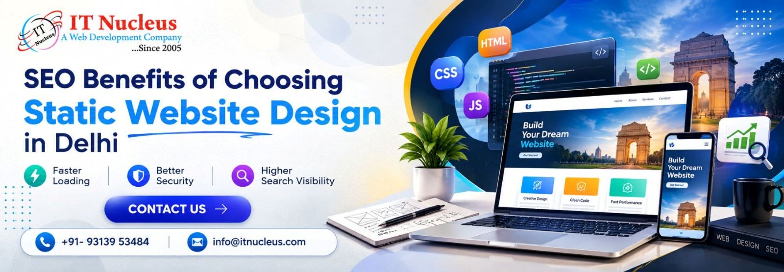 SEO Benefits of Choosing Static Website Design in Delhi